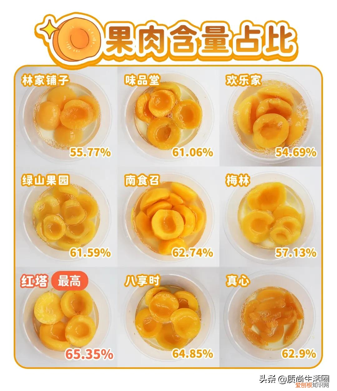 9款黄桃罐头对比测评