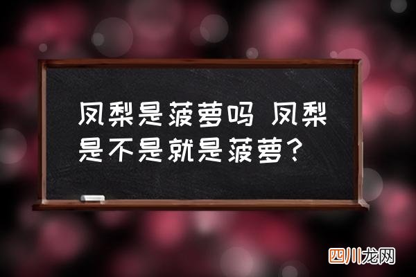 凤梨是菠萝吗 凤梨是不是就是菠萝？