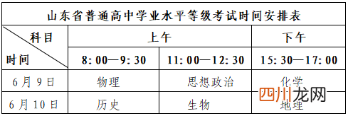 山东高考各科目具体时间安排 山东高考时间2023年时间表
