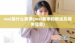 msi赛事的概述及相关信息 msi