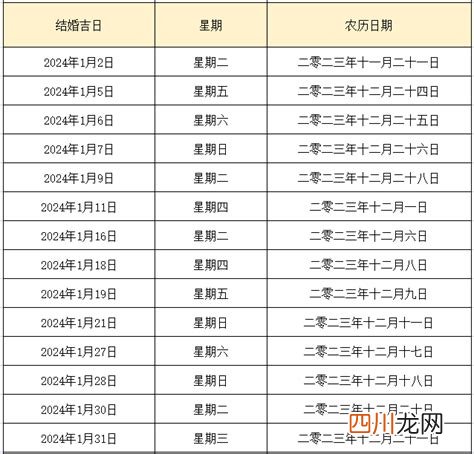 结婚的黄道吉日2024年9月 2024年9月结婚黄道吉日一览表