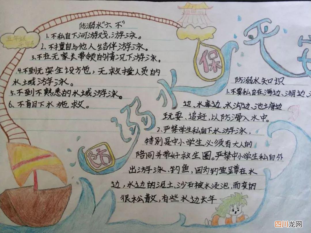 遇到儿童溺水怎么办 防溺水手抄报大全图片